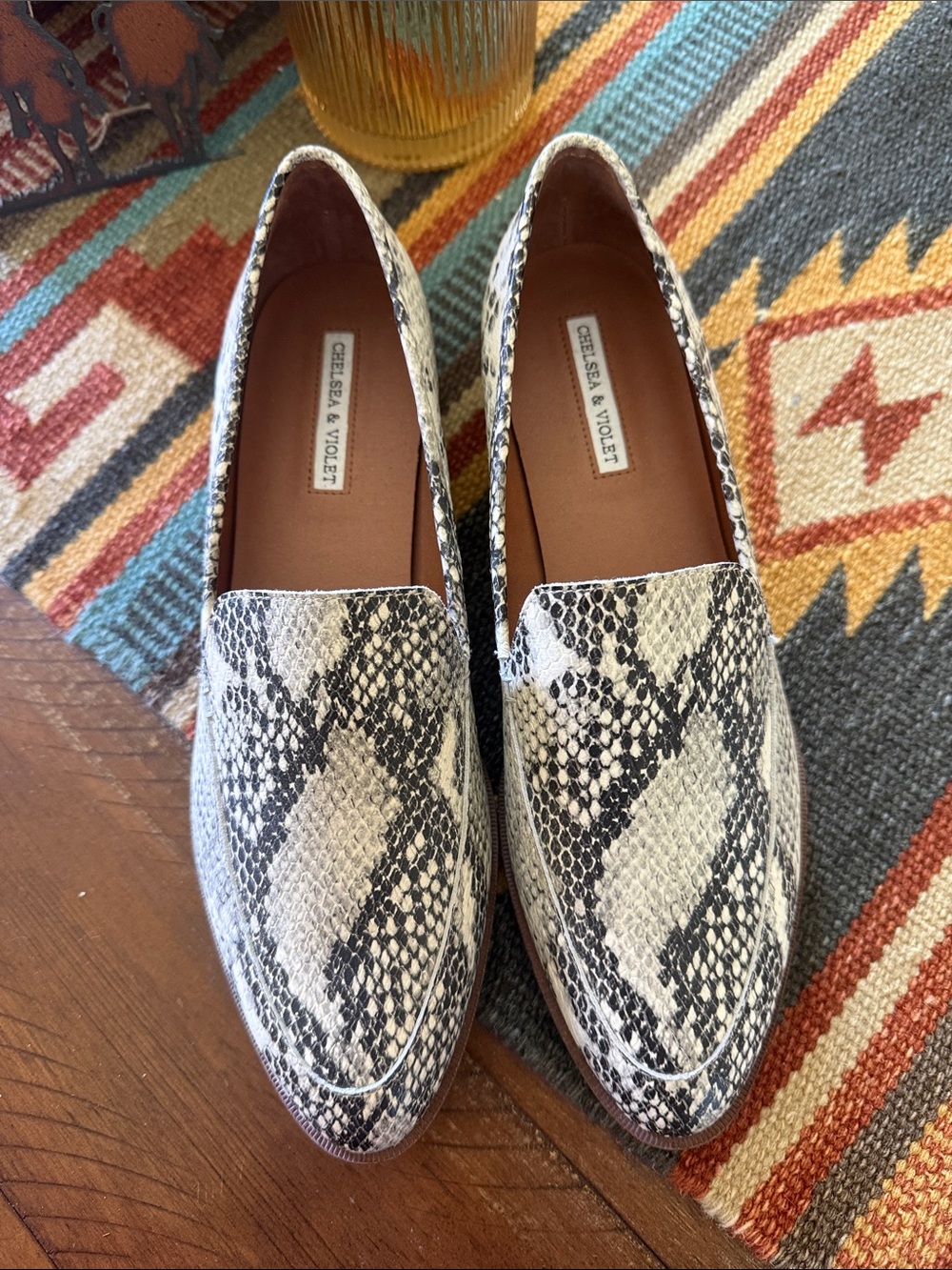 Black & White Snake-Print Loafers - Picture 4 of 6